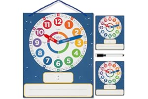 OYSTER&POP 3 Pack Dry Erase Learning Clocks - Award-Winning Large Magnetic Clock & 2 Student Practice Clocks - Analog & Digital Classroom Teaching Tools - Includes E-Book to Help Kids Tell Time Easily