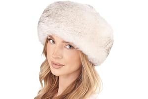Futrzane Siberian Trim Hat - Womens Leather Faux Fur Hats - Elegant Russian Hat