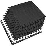 Velotas 1/2 Inch Interlocking EVA Foam Personal Fitness Mat, Diamond Plate Exercise Mats for Indoor Workout, 24 in x 24…