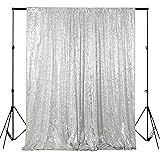 ShinyBeauty 4FTx7FT Silver Sequin backdrops, Photo