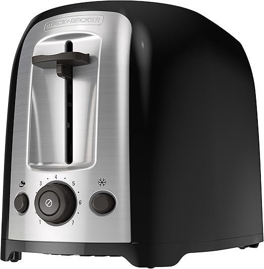 Amazon.com: BLACK+DECKER 2 rebanadas extra ancho ranura tostadora, clásico ovalado, negro con acentos de acero inoxidable, TR1278B: Kitchen \u0026 Dining