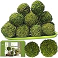 ZYAPA 21 Pack Green Moss Balls 8pcs 3.2" Decorative Balls for Bowls Filler 13pcs 2.3" Fake Moss Balls for Centerpiece Artificial Balls for Vase Filler Live Moss Balls for Home Tabel Decor