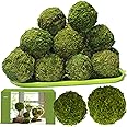 ZYAPA 21 Pack Green Moss Balls 8pcs 3.2" Decorative Balls for Bowls Filler 13pcs 2.3" Fake Moss Balls for Centerpiece Artific