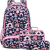 Dafelile Backpack Unicorn for Girls School Preschool Backpack for Girls 3 IN 1 School Bookpack Set with Lunch Bag Pencil Bag