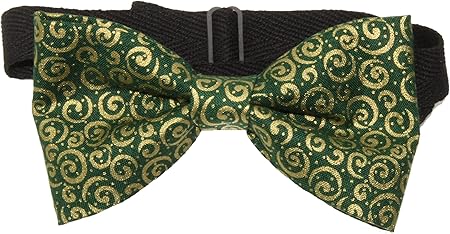 Amazon Com Men S Forest Green Gold Scrolls Pre Tied Adjustable Cotton Bow Tie Everything Else