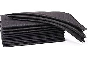 THE BEER VALLEY Cloth Dinner Napkins with Hemmed Edges 18x18 Inches Washable - 100% Polyester Soft & Comfortable Reusable Napkins for Weddings, Parties or Daily Use (Set of 12, Black)