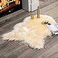 MIULEE Fluffy Rug Soft Shaggy Faux Fur Area Rug Luxury Plush Sheepskin Carpet for Bedroom Living Room Sofa Chair 2 x 3 Feet, Beige