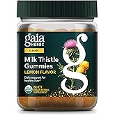 Gaia Herbs Milk Thistle Gummies - Herbal Supplement with Antioxidant Properties for Liver Health & Liver Detox - Lemon Flavored - 60 Vegan Gummies