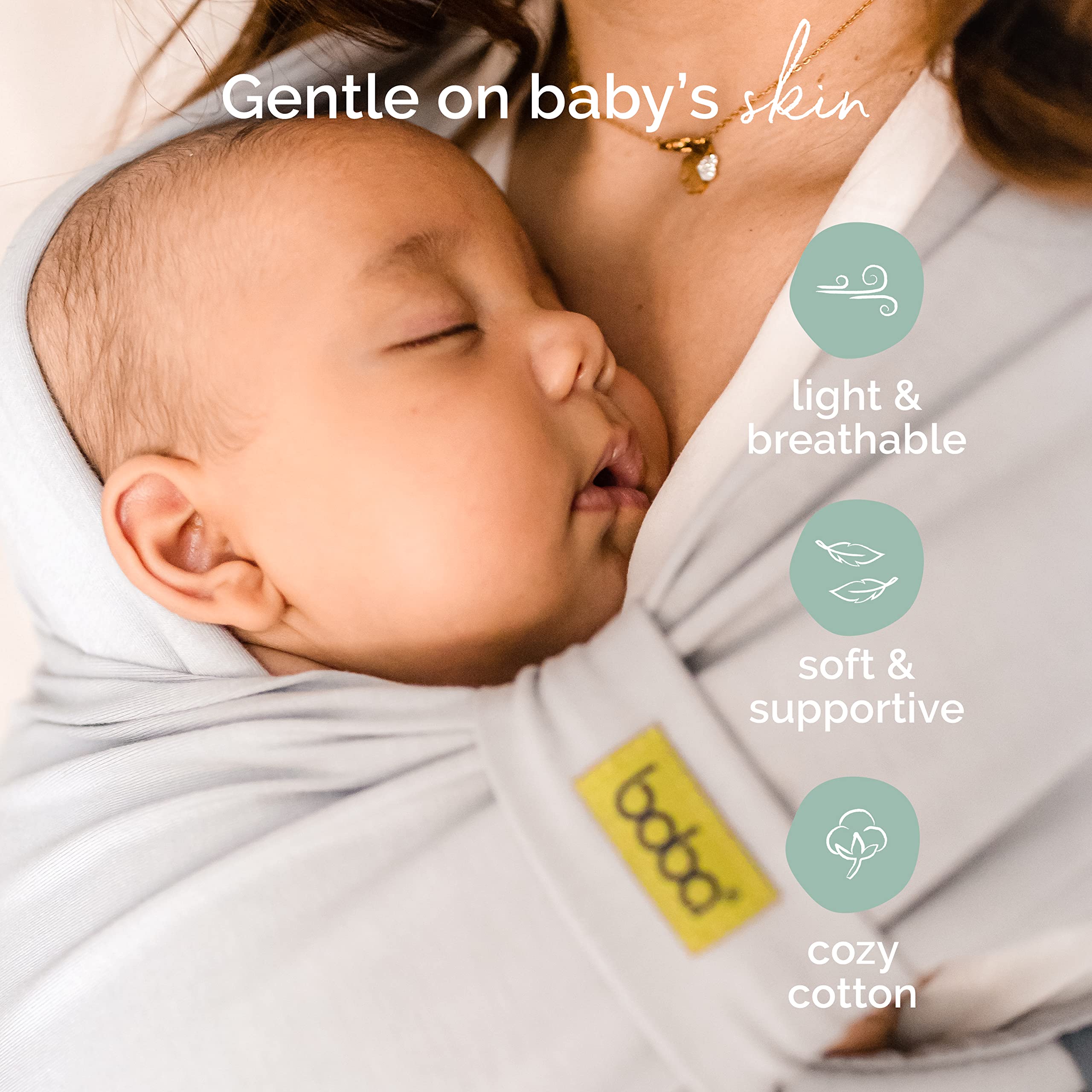 Boba Bliss Baby Carrier Newborn to Toddler (7-35 lbs) - Light & Breathable Toddler Carrier - Certified Hip-Healthy, Adjustable Straps for All Parents, Hybrid, Soft & Stretchy 0-18 Months (Grey)