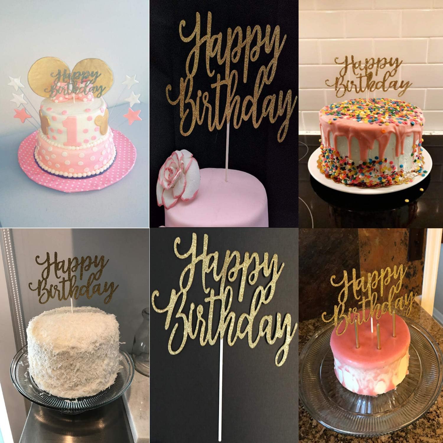 Patisserie Ustensiles A Patisserie Lot De 4 Paillettes Dorees Cupcake Danniversaire Pour Decoration De Fete Joyeux Anniversaire Gateau Napravi Rs