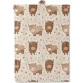 Aonimonis Highland Cow Meadow Throw Blanket Gifts for Women Adults Girls, Soft Fuzzy Warm Cozy Flannel Blankets for Bedroom, Travel, Couch, Home Decor 50x60 in