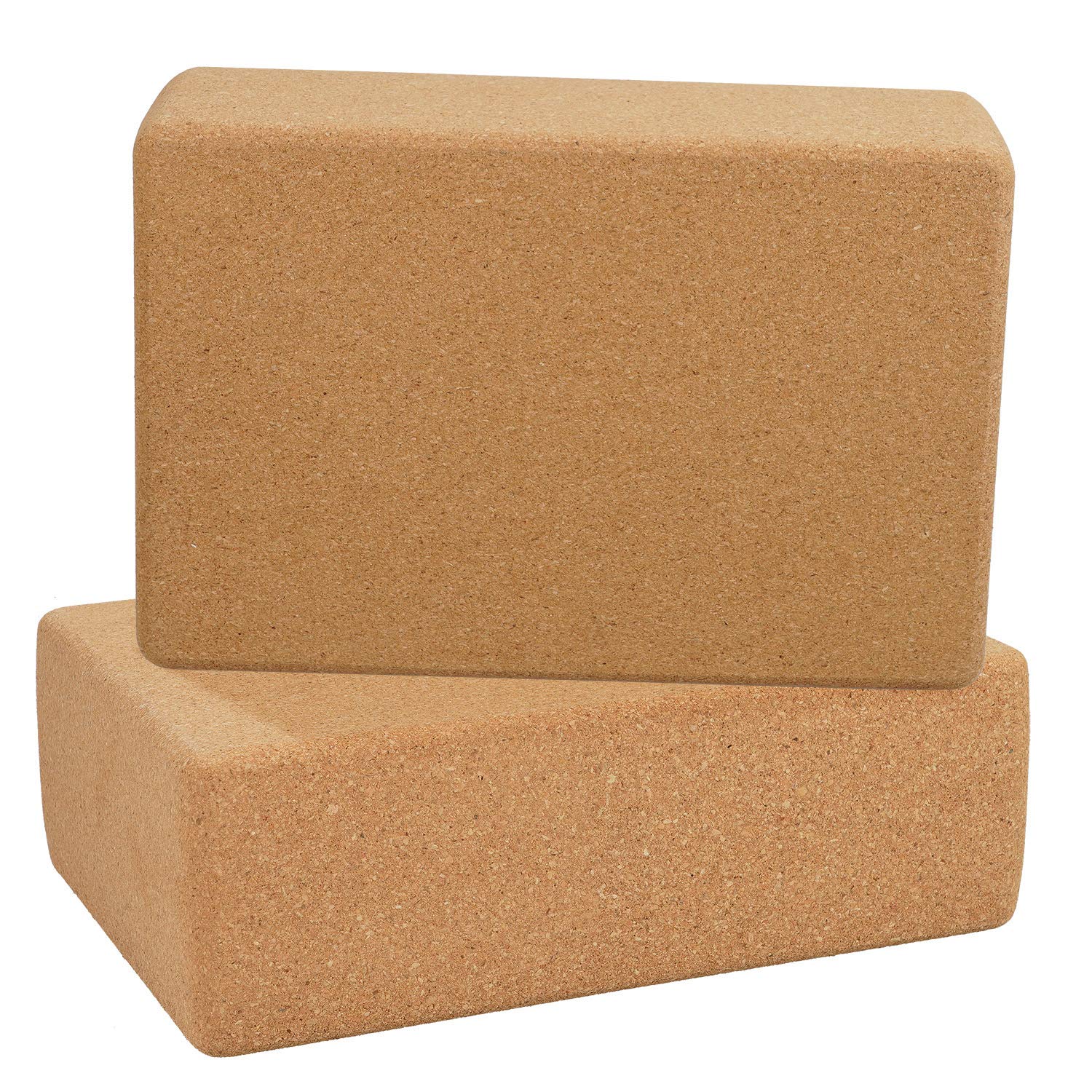 Tuevob Yoga Blocks Set of 2, 76 MM Cork Yoga Bricks for Fitness Training and Sports