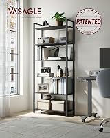 VASAGLE 6-Tier Bookshelf Ebony Black and Ink Black LLS082B56 30 x 80 x 186 cm view 2