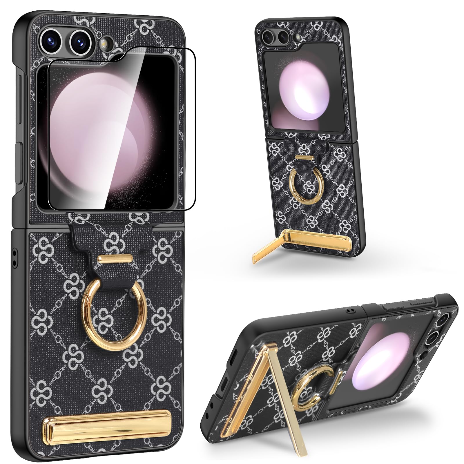 ATATOO for Samsung Galaxy Z Flip 5 Case with Ring