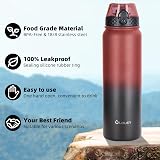 OLDLEY 1L Stainless Steel Water Bottle with Straw Lid Vacuum Insulated view 5