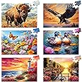 6 Pack 36 Piece Large Jigsaw Puzzle for Seniors Puzzles Dementia Alzheimer's Products and Activities for Elderly Adults Alzheimer's Puzzles Easy Memory Games Gift for Seniors Patients in Nursing Home