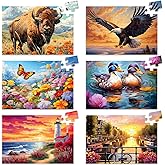 6 Pack 36 Piece Large Jigsaw Puzzle for Seniors Puzzles Dementia Alzheimer's Products and Activities for Elderly Adults Alzheimer's Puzzles Easy Memory Games Gift for Seniors Patients in Nursing Home