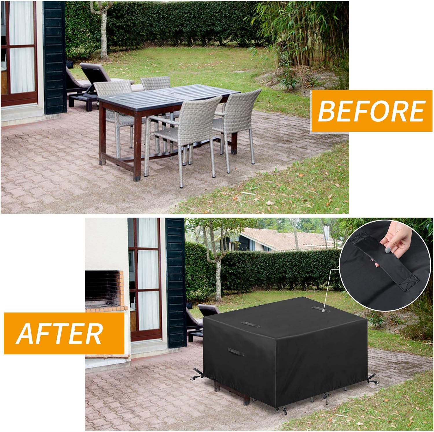Essort Garden Table Cover Garden Furniture Cover Waterproof Outdoor