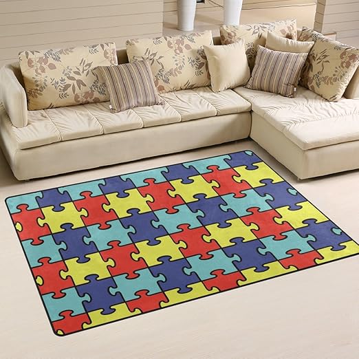 Amazon Com Chlboj Autism Awareness Puzzle Piece Area Rug For