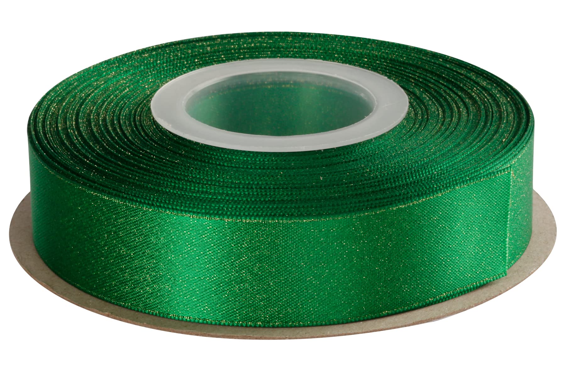 Joycrosso Emerald Double Faced Glitter Ribbon, Luxury Gold Purl Ribbon, 22mm x 22 Meters, Great for Gift Wrapping Wedding Decoration Floral Arrangement