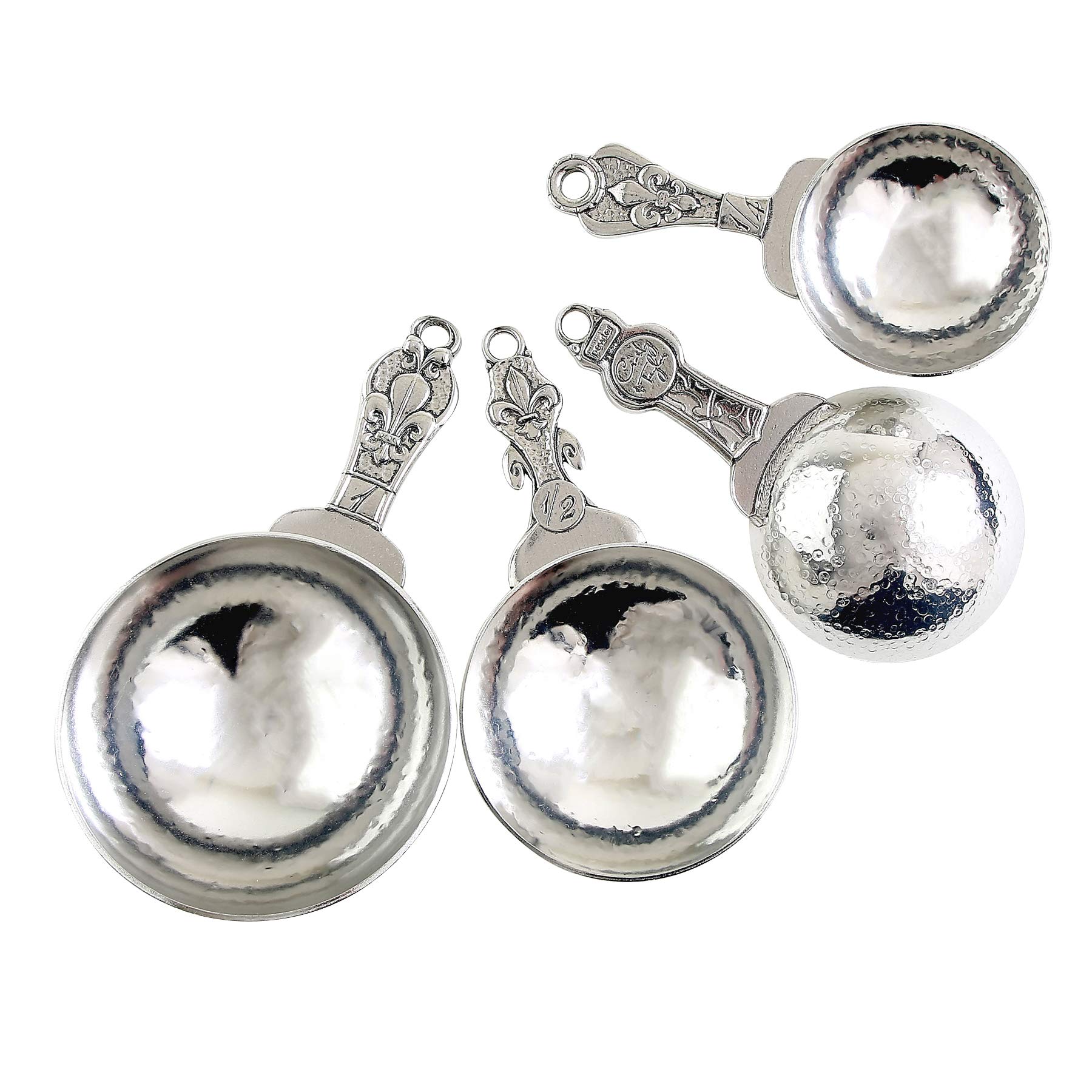 Fleur de Lys Pewter Measuring Cup Set, Handmade in the USA