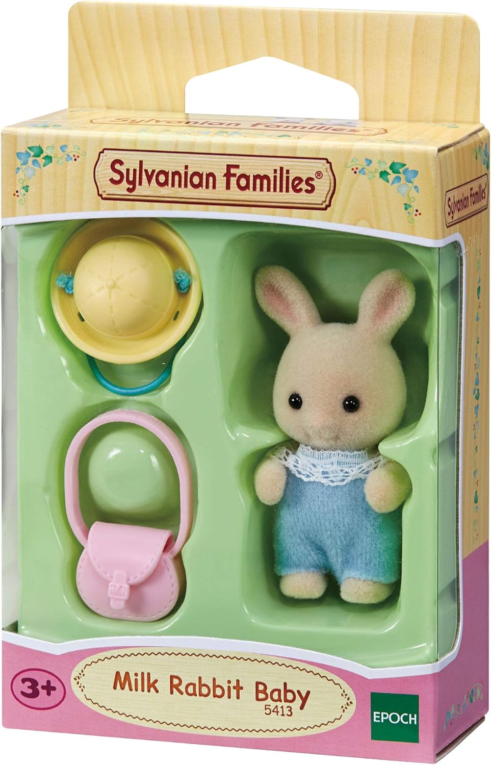 Sylvanian Families Milk Rabbit Baby, Cream, Pink, Petit - Image 3
