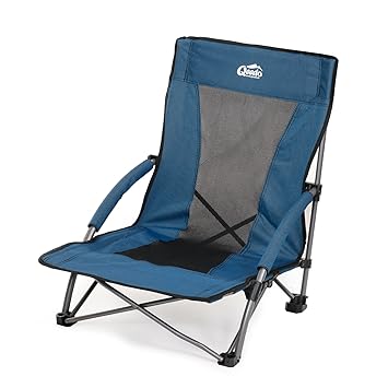 Qeedo Johnny Beach Strandstuhl (faltbar) inkl. Netzbelüftung (Gewicht: 3.180 g/Packmaß: 70x14x17 cm), breite Standfüße (Sand)