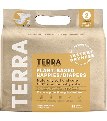 Amazon.com: Terra Diapers Size 4: 85% Plant-Based Diapers, Ultra