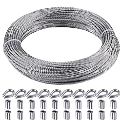RECTOO 100FT 1/16" Wire Rope Kit, 7x7 Marine