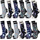 Newcotte 12 Pairs Funny Hair Stylist Socks Barber Hairdresser Christmas Gift for Men Women Novelty Barber Shop Casual Dress Crew Socks for Hairdresser Gift Unisex
