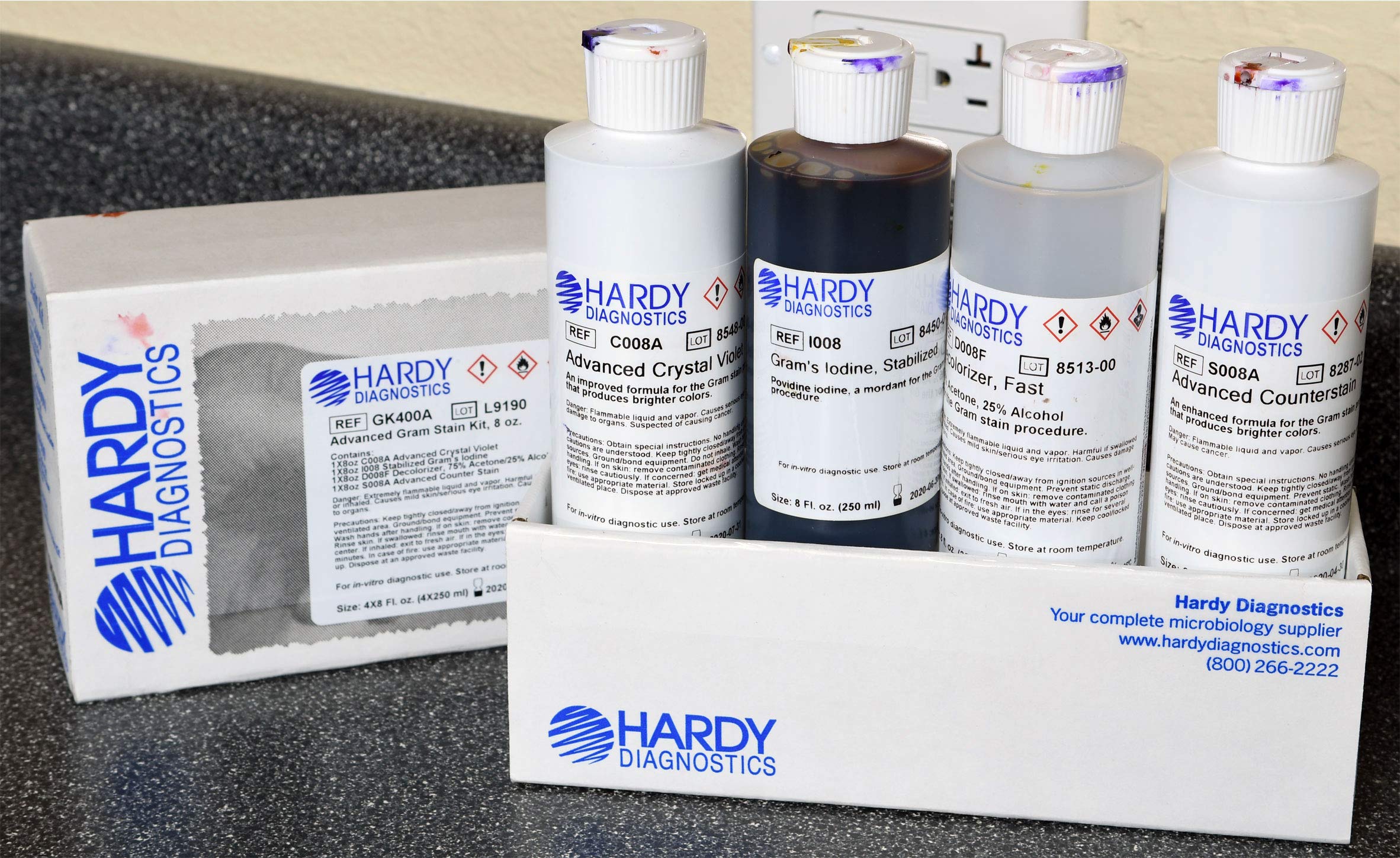 Gram Stain Kit Advanced, with Stabilized Iodine, Produces Brighter