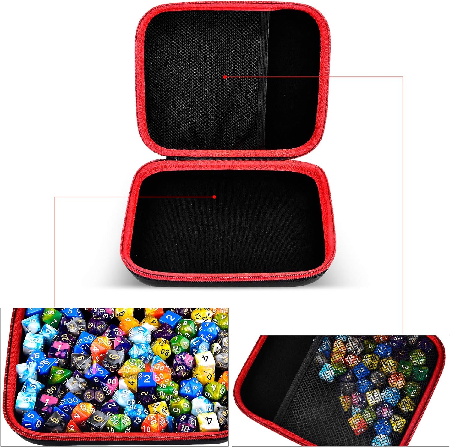 Role Playing Dice Rolling Tray And Storage Container Holds 150 Rpg Dice For Dungeons And Dragons Trpg Dnd Dice Case Compatible For Polyhedral Dice Set Dnd Metal Dice Set Case Only Toys