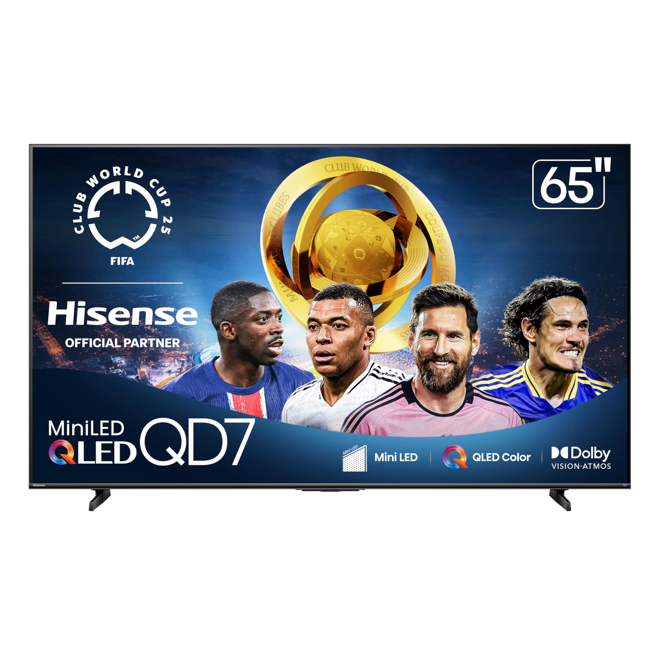 Photo 1 of Hisense 65" Class QD7 Series Mini-LED 4K UHD Smart Fire TV (65QD7QF, 2025 Model) - QLED, HDR10+, Dolby Vision, Dolby Atmos, Game Mode Plus, ALLM, Alexa Built in with Voice Remote, Streaming TV, Black