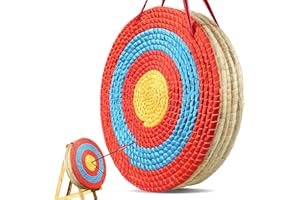 VEVOR Archery Target, 5 Layers 20" Arrow Target, Traditional Solid Straw Round Archery Target Shooting Bow, Hand-Made Arrows 
