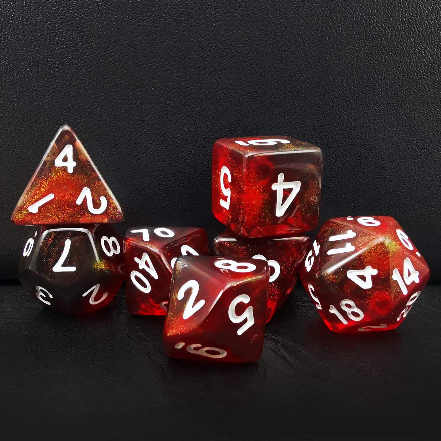 Bescon New Moonstone Dice Maroon, Polyhedral Dice Set of 7