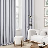 Deconovo Faux Linen Total Blackout Curtains Eyelet Thermal Grey W52 x L84 Inch view 5