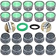 BOETOADG Faucet Aerator, 1.5 GPM Flow Restrictor Plug-In Faucet Aerator Replacement Parts for Bathroom or Kitchen (Green 20 Pieces)
