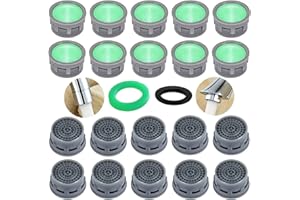 BOETOADG Faucet Aerator, 1.5 GPM Flow Restrictor Plug-In Faucet Aerator Replacement Parts for Bathroom or Kitchen (Green 20 Pieces)