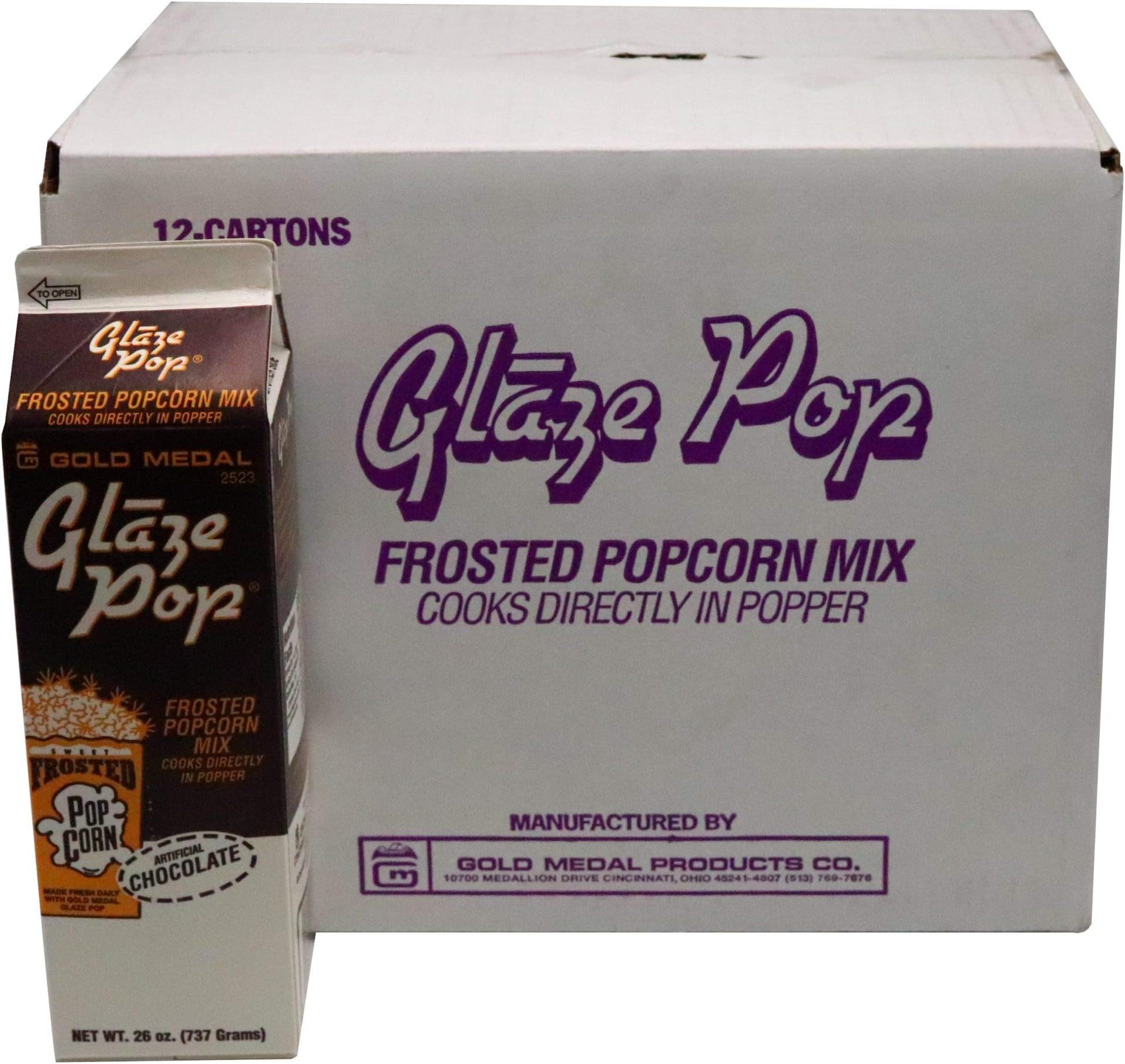 Beach City Wholesalers Glaze Pop ? Chocolate 26 oz carton (12 count)