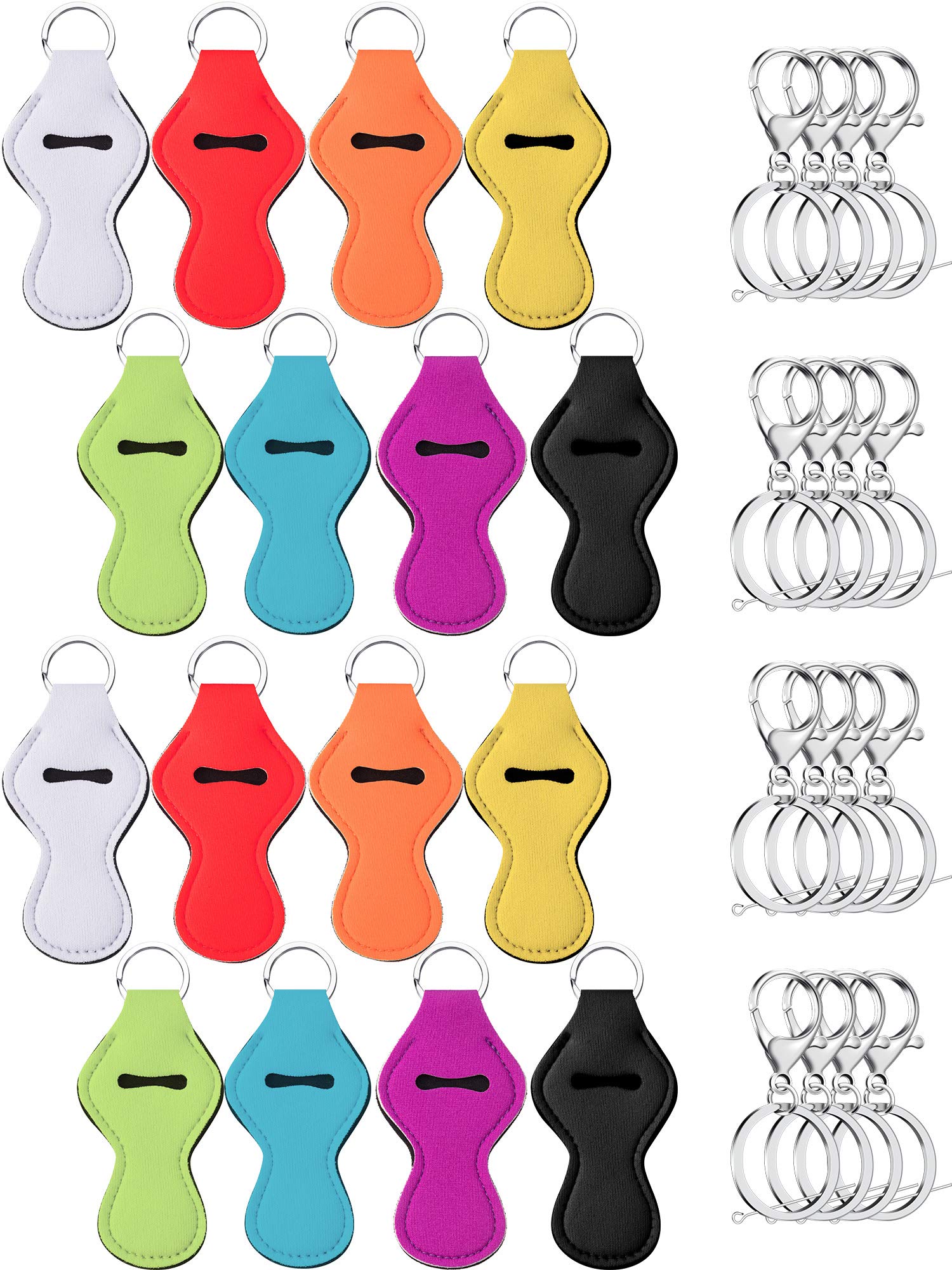 16 Pieces Chapstick Holder Neoprene Lip Balm Keychain Holder with 16 Pieces Metal Keychains for Team 16 Pieces Chapstick Holder Neoprene Lip Balm Keychain Holder with 16 Pieces Metal Keychains for Team
