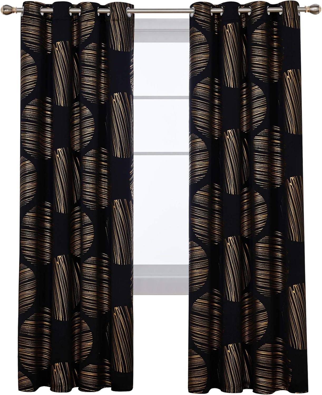 Deconovo Black Blackout Curtain 