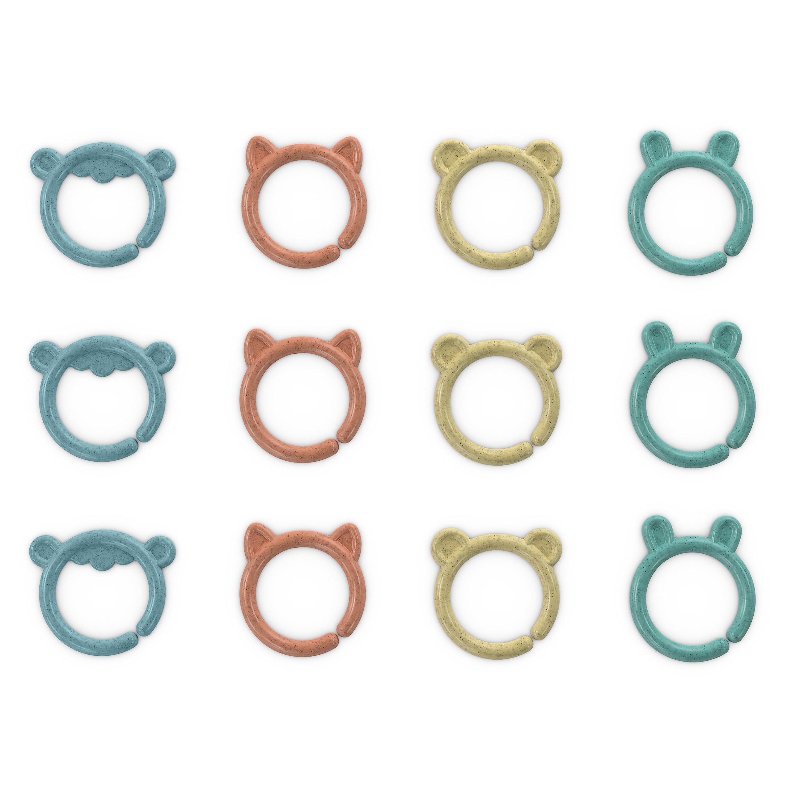 Ingenuity Sheppy's Squad Toy Links for Newborn and Up, 12 Links, Plant-Based and BPA-Free Materials, Multi-Texture