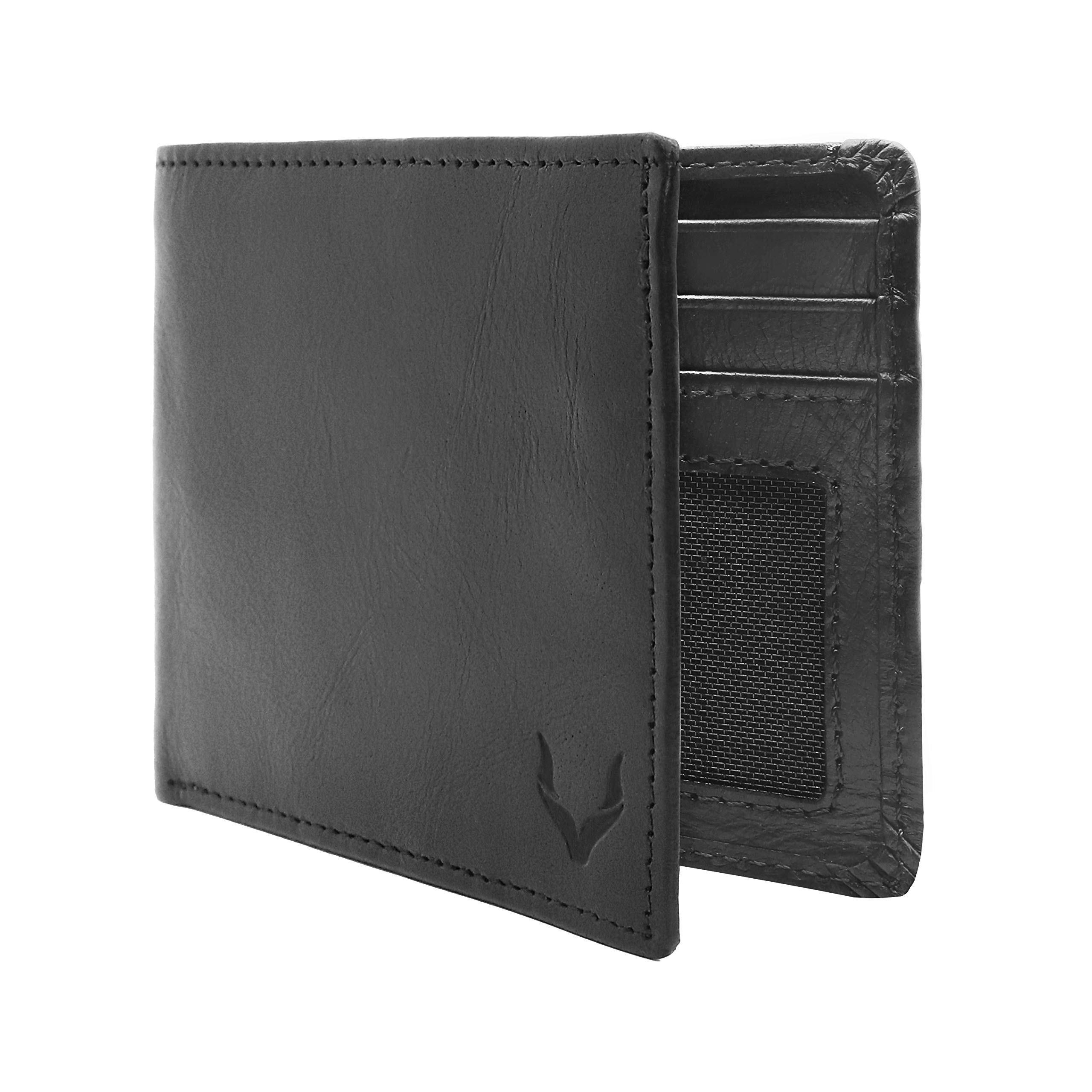 PELLE TORO Handmade Super Slim Men's Wallet, Handmade with Napa Leather, RFID Blocking Wallet, 9 Card Slots & ID Window (Charcoal Black) — image 1