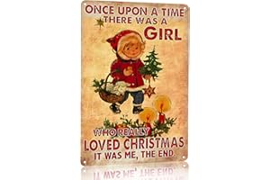 Joyline Women Girls Gifts Rustic Christmas Sign Just A Girl Who Loved Christmas Funny Tin Sign for Home Farmhouse Kicthen Bedroom She Shed Decor 8 x 12 inches (3242)