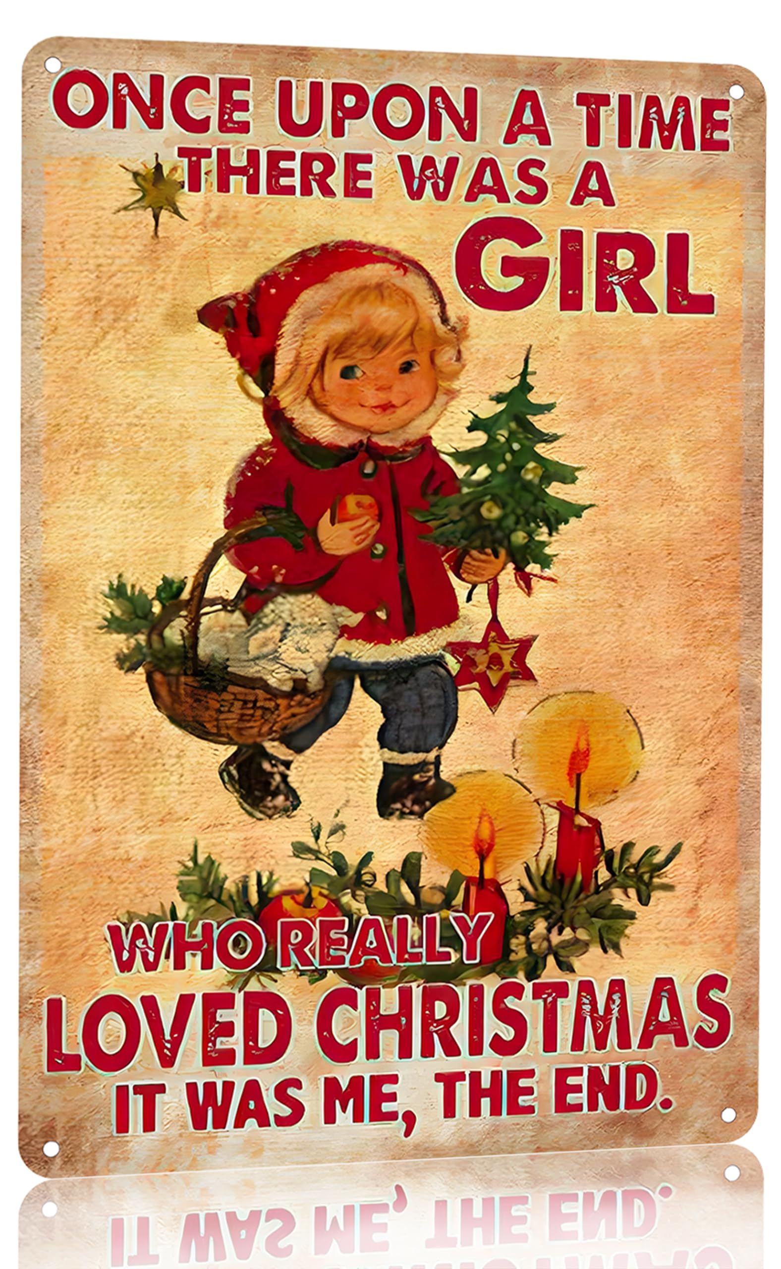Photo 1 of Joyline Women Girls Gifts Rustic Christmas Sign Just A Girl Who Loved Christmas Funny Tin Sign for Home Farmhouse Kicthen Bedroom She Shed Decor 8 x 12 inches (3242)