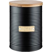Typhoon Living Otto Airtight Coffee Storage Canister with Bamboo Lid, 1.4 Litre, Matte Black/Gold