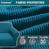Granbest High Stretch 2 Seater Sofa Cover Blackish Green Jacquard Non Slip view 4