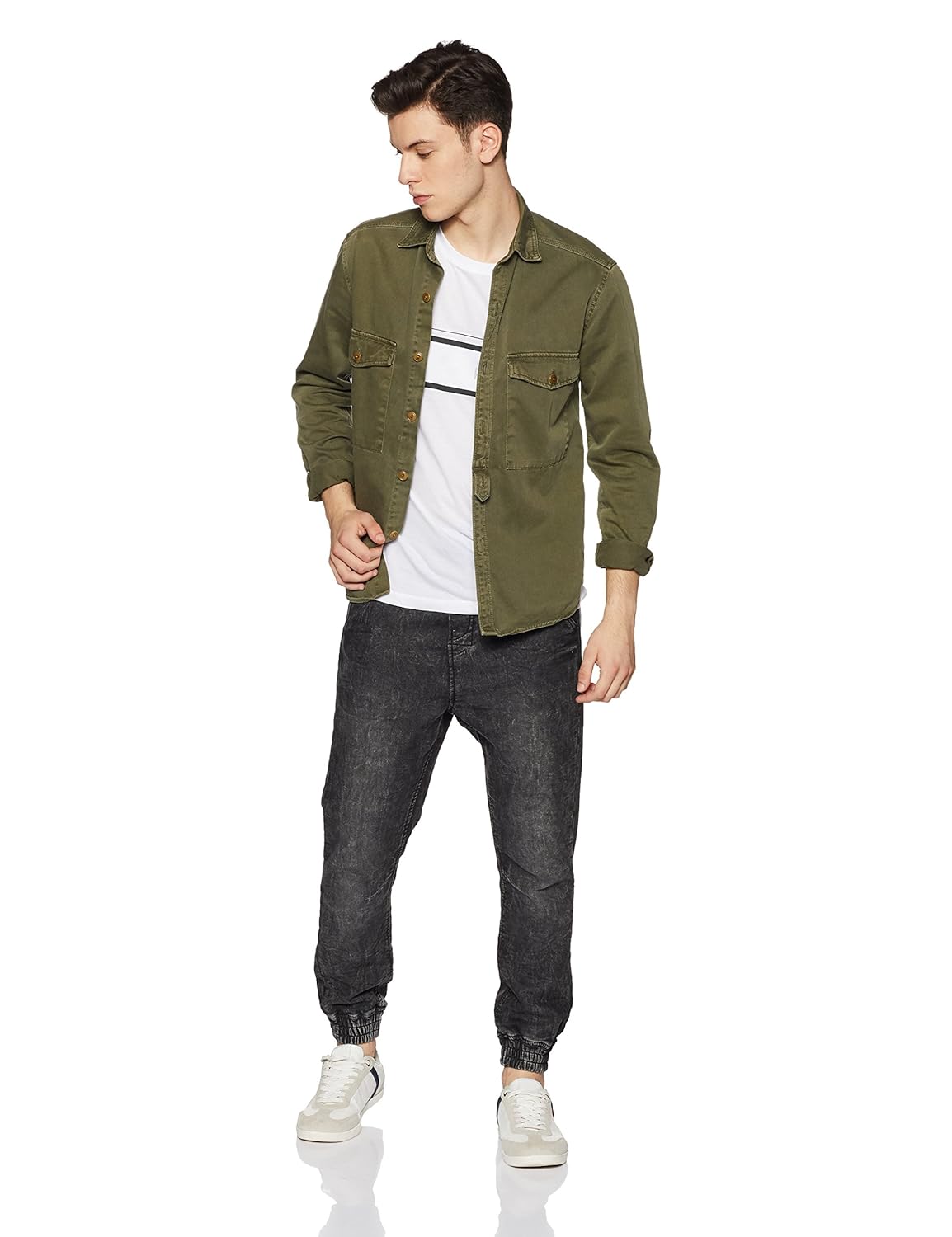 peter england perform men's plain round neck t-shirt