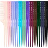 24 Pcs Rat Tail Comb Set for Women -Fine Tooth Styling comb with Pick, Anti-Static Heat Resistant Teasing Comb,Professional Hair Parting Tools for Smooth Detangling, Updos &amp; Salon-Perfect Hairstyles.