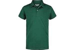 Nautica Boys' School Uniform Sensory-Friendly Short Sleeve Polo Shirt, Button Closure, Moisture Wicking Performance Material